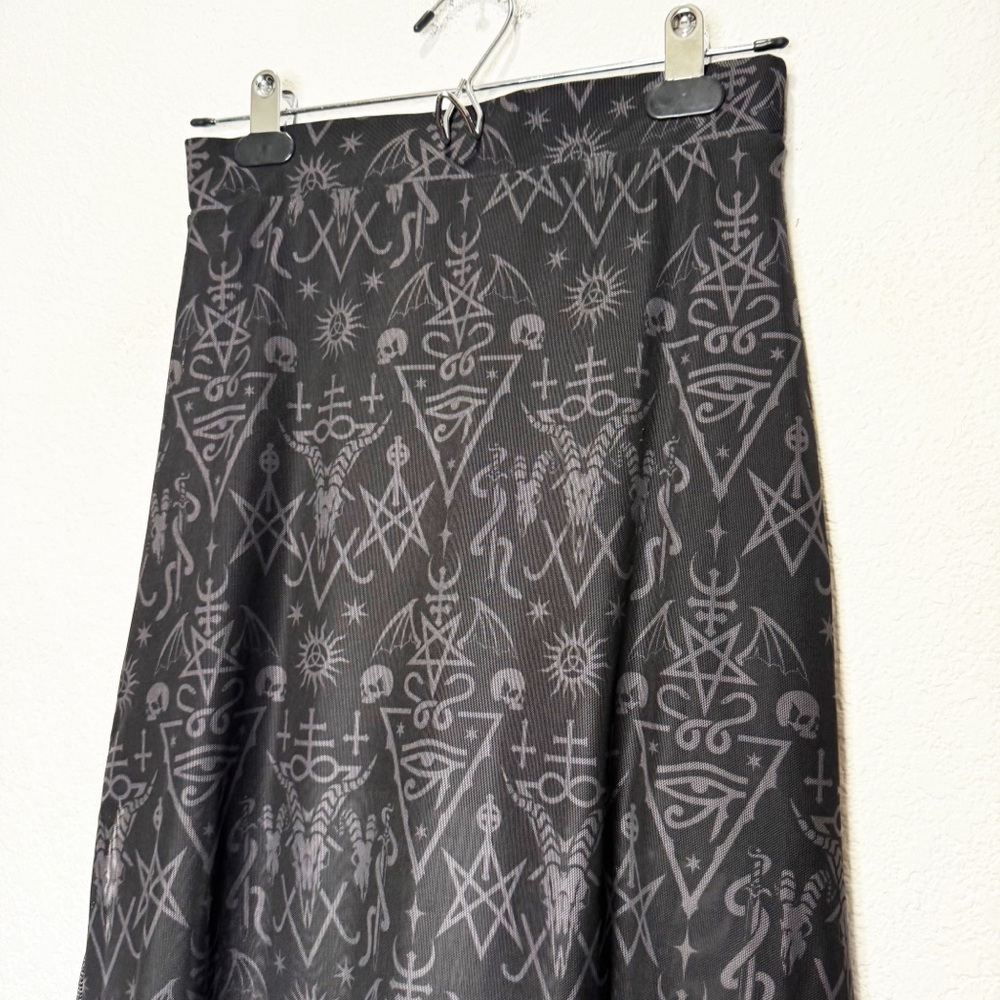 Killstar Baphy Maxi Sheer Stretch Mesh Skirt Skulls Witchy Goth Punk — image 6 of 7
